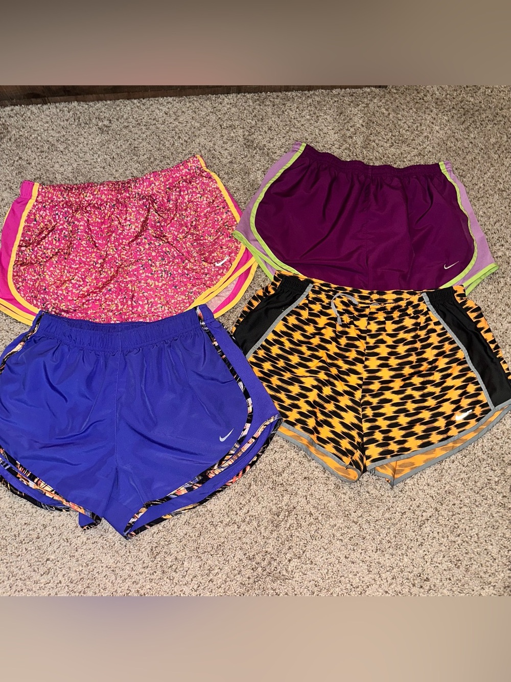 Nike Women’s Athletic Shorts Bundle - Purple, Blue, Pink, Yellow